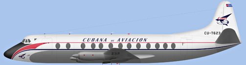 David Carter illustration of Compañía Cubana de Aviación S.A. Viscount CU-T623